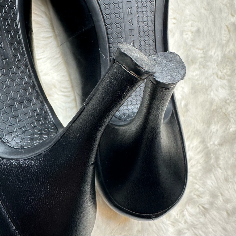 Tahari Peep-Toe Heels Black & Leopard Print Size 9.5 - Picture 10 of 16